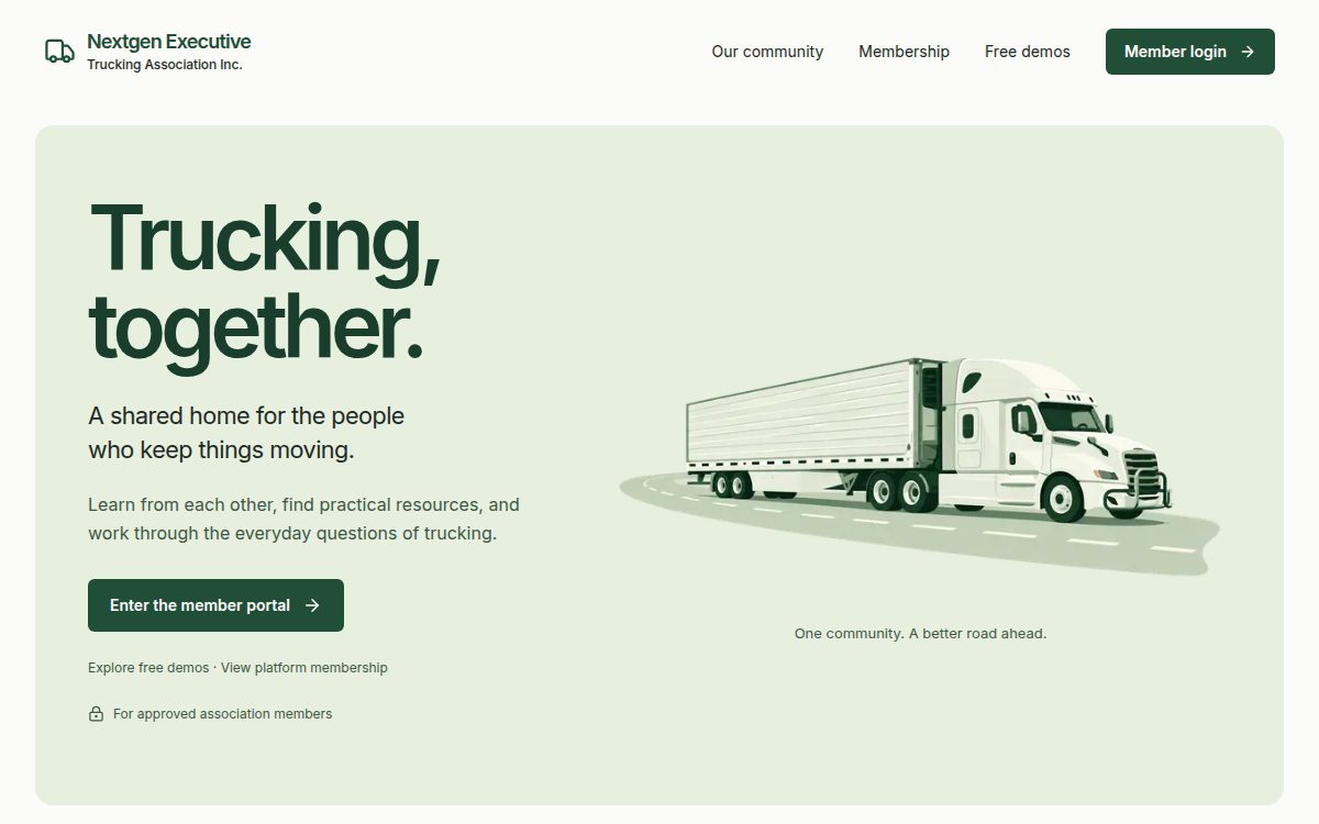Nextgen Executive Trucking Association homepage